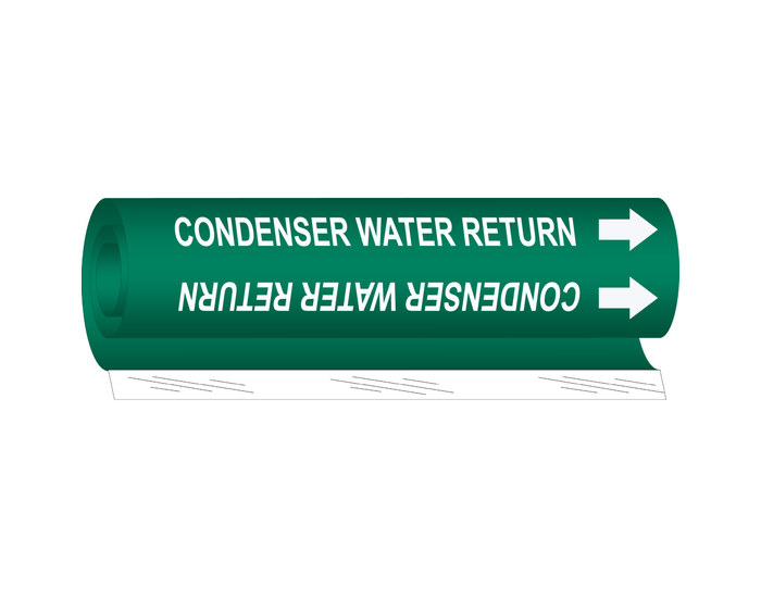 Imágen de Brady Blanco sobre verde Poliéster Laminado 178482 Marcador de tubería de envoltura (Imagen principal del producto)
