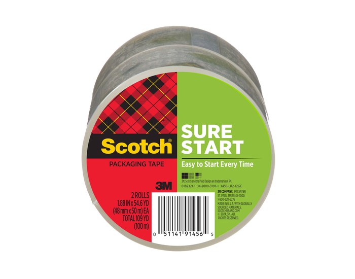 Imagen de 3M Scotch 3450-2 Cinta de sellado de cajas Transparente 91456 (Imagen principal del producto)