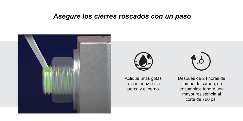 Asegure los cierres roscados con un paso