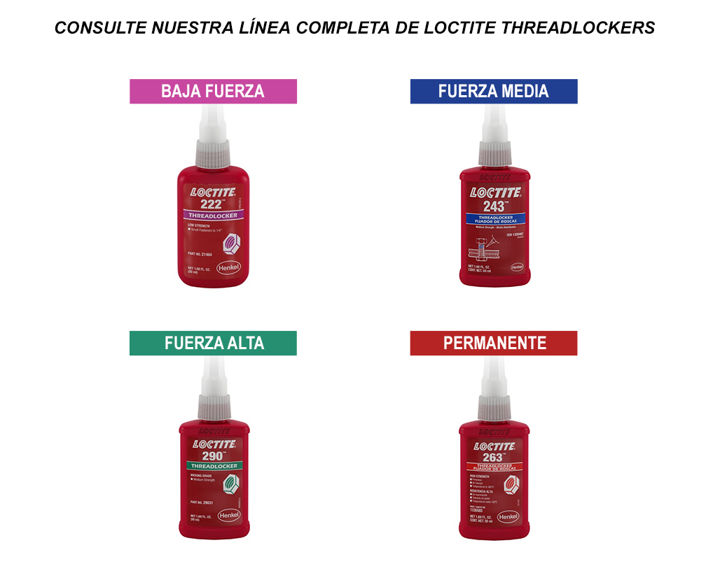 CONSULTE NUESTRA LÍNEA COMPLETA DE LOCTITE THREADLOCKERS