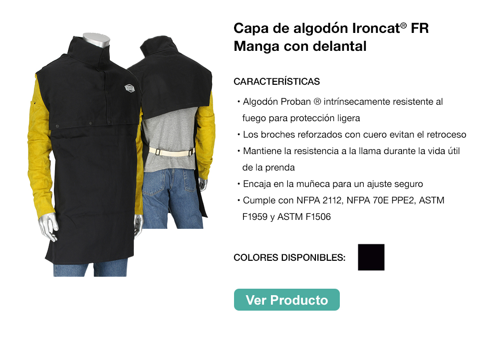Capa de algodón Ironcat® FR 
Manga con delantal