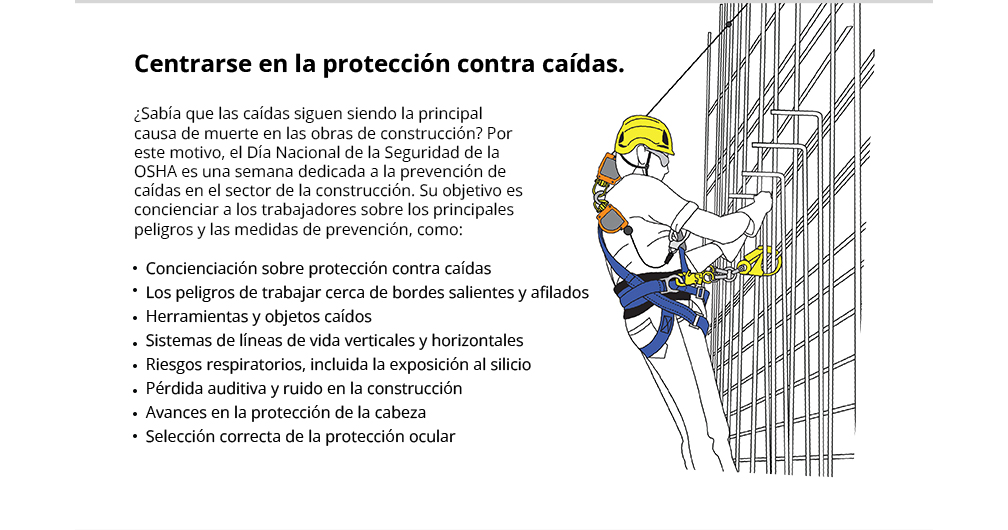 Centrarse en la protección contra caídas.