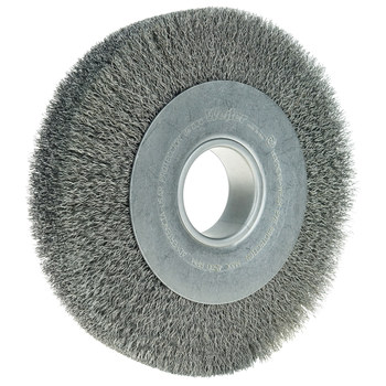 Weiler 03110 Wheel Brush - 8 in Dia - Crimped Steel Bristle