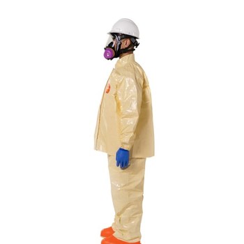 DuPont Tychem Conjunto de overol (tipo peto) y chamarra 6000 SFR FS750TLT4X000400 - tamaño 4X - Tychem 6000 SFR - Tostado suave