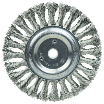 Weiler 08345 Wheel Brush - 6 in Dia - Knotted - Standard Twist Stainless Steel Bristle